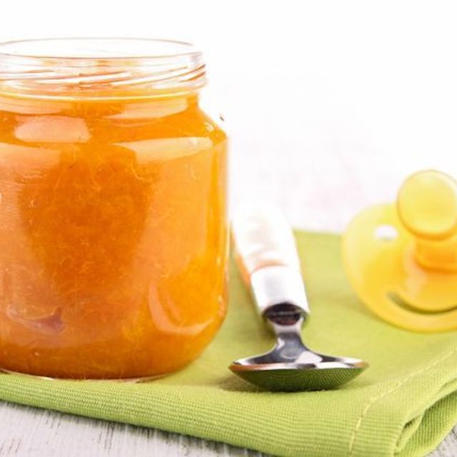 Apricot chicken and sweet potato puree for babies