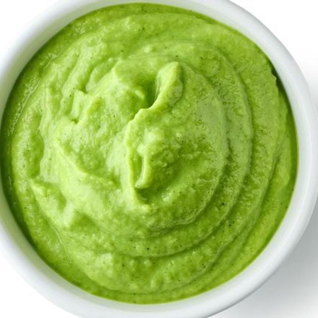 Green goodness: pea and zucchini puree