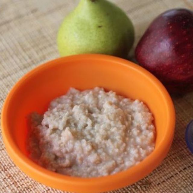 Nutritious pear and rice cereal