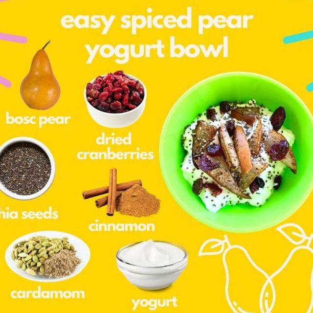 Easy Spiced Pear Yogurt Bowl