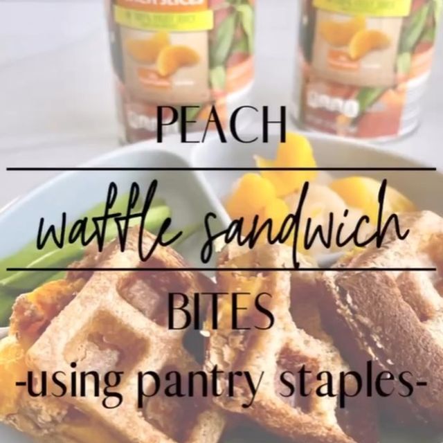 Peach Stuffed Waffle Sandwich Bites