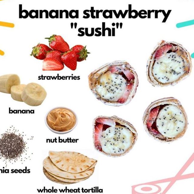 Banana strawberry sushi roll