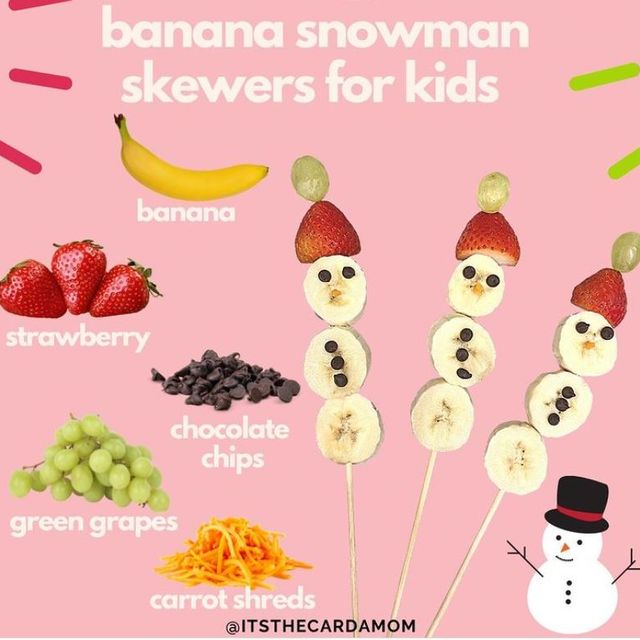 Banana Snowman Skewers