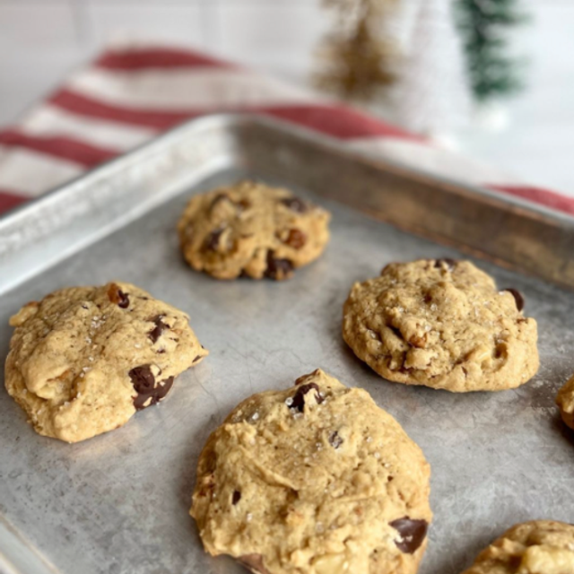 Sea Salt Chocolate Chip and Walnut Cookies